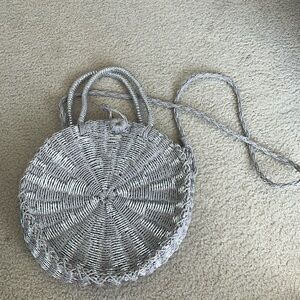 NWOT Monserrat de Lucca Woven Grey and Silver Purse